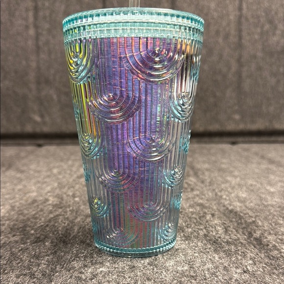 Starbucks Holographic Blue Tumbler with Clear Straw - Picture 3 of 4